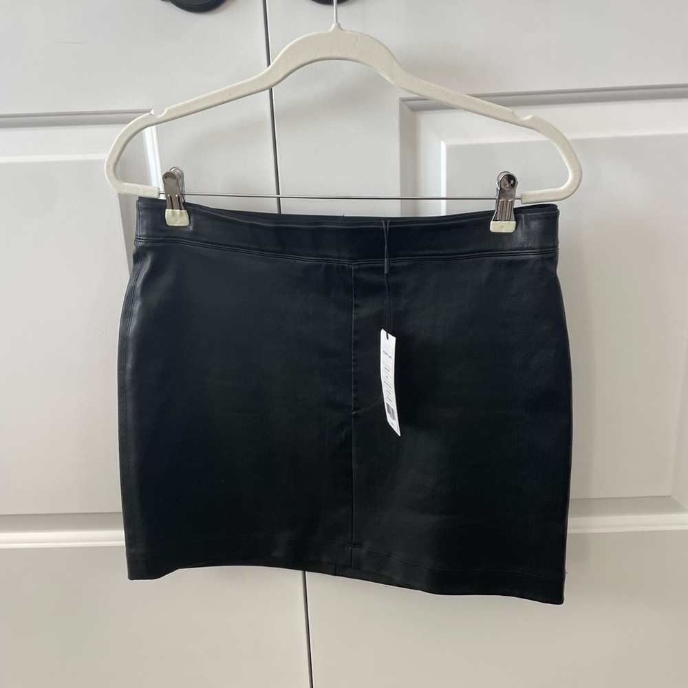 Helmut Lang Black Mini Pencil Skirt Cocktail Lamb leather NEW WITH TAGS